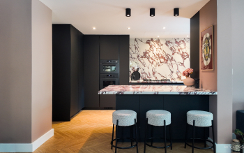 Kitchen with Calacatta Viola Countertop